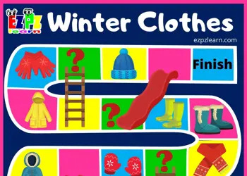 Winter Clothes  Slides and Ladders Game